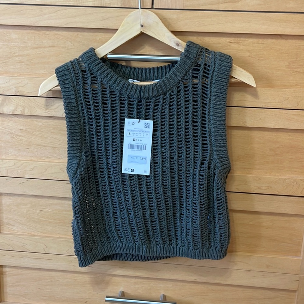 Zara crop knit top